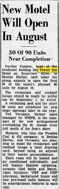Travel Inn (Hills Travel Inn, New Harbor Condominiums) - Jul 1961 Opening Announcement (newer photo)